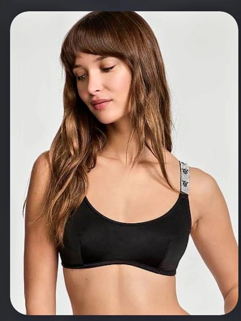 Victoria's Secret Very Sexy Shine Strap Scoop Bralette Black Size XS